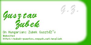 gusztav zubek business card